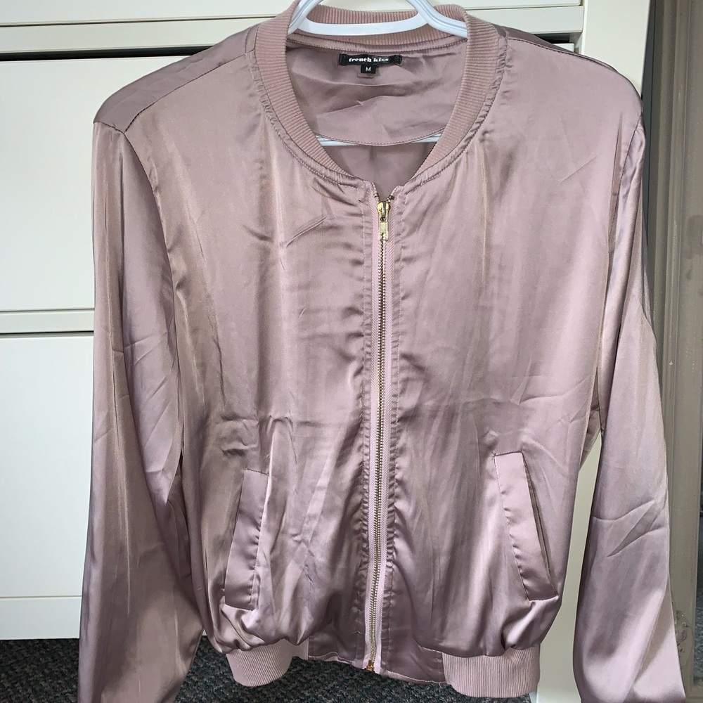Mauve silk bomber jacket